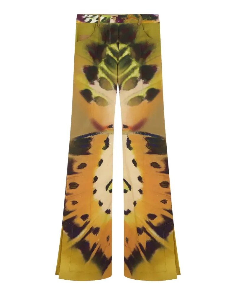 Alberta Ferretti Gerade Hose mit Schmetterling-Print - Gelb Gelb