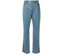 Gerade High-Rise-Jeans - Blau