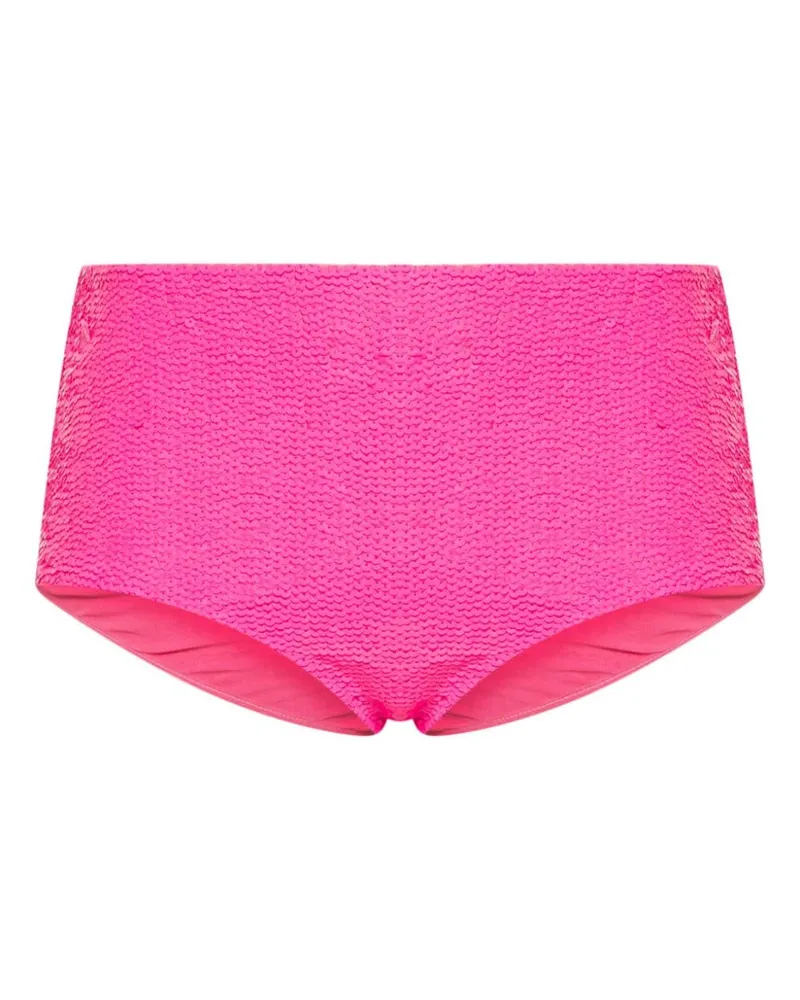 P.A.R.O.S.H. P.A.R.O H. Bikinihöschen mit hohem Bund und Pailletten - Rosa Rosa