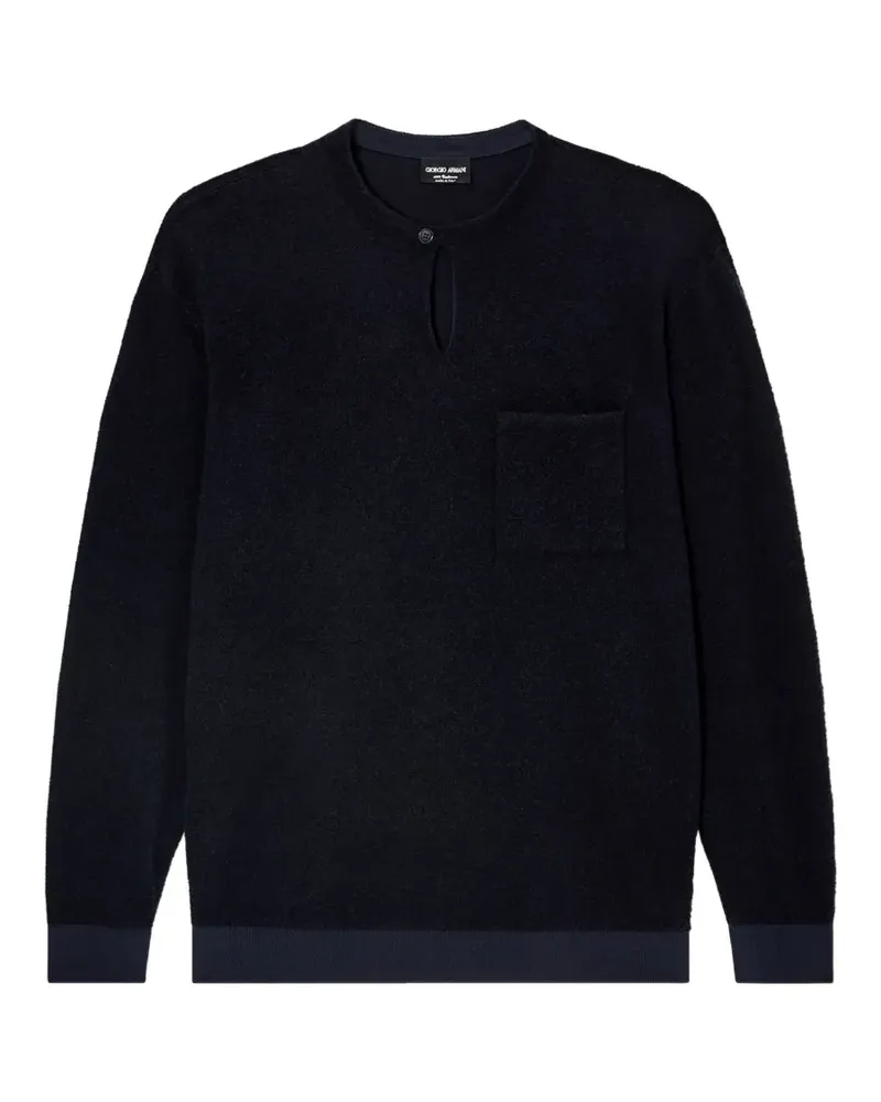 Giorgio Armani Pullover mit Brusttasche - Blau Blau