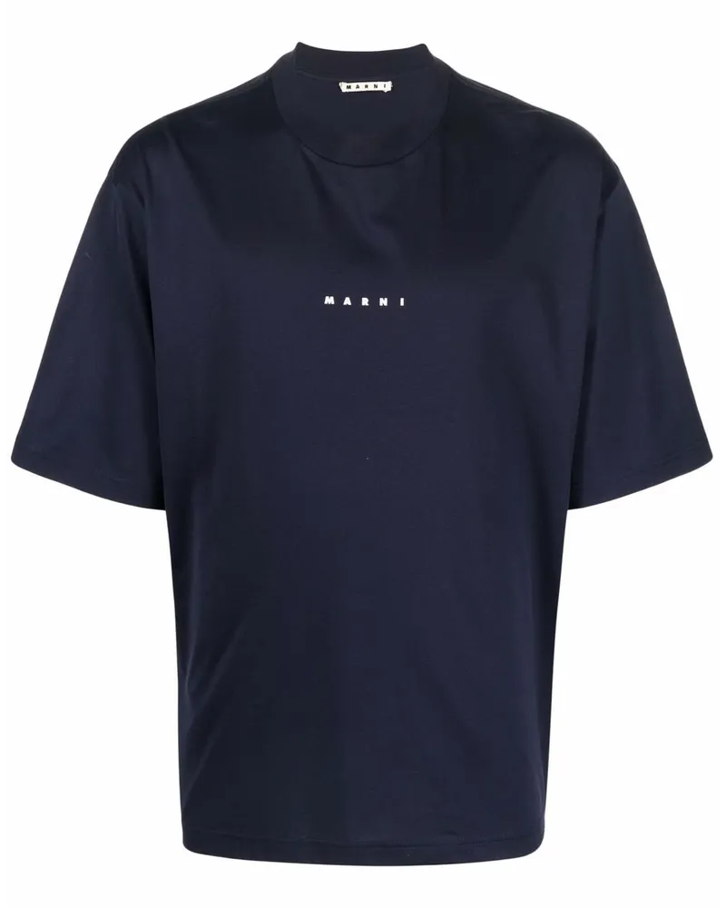 Marni T-Shirt mit Logo-Print - Blau Blau