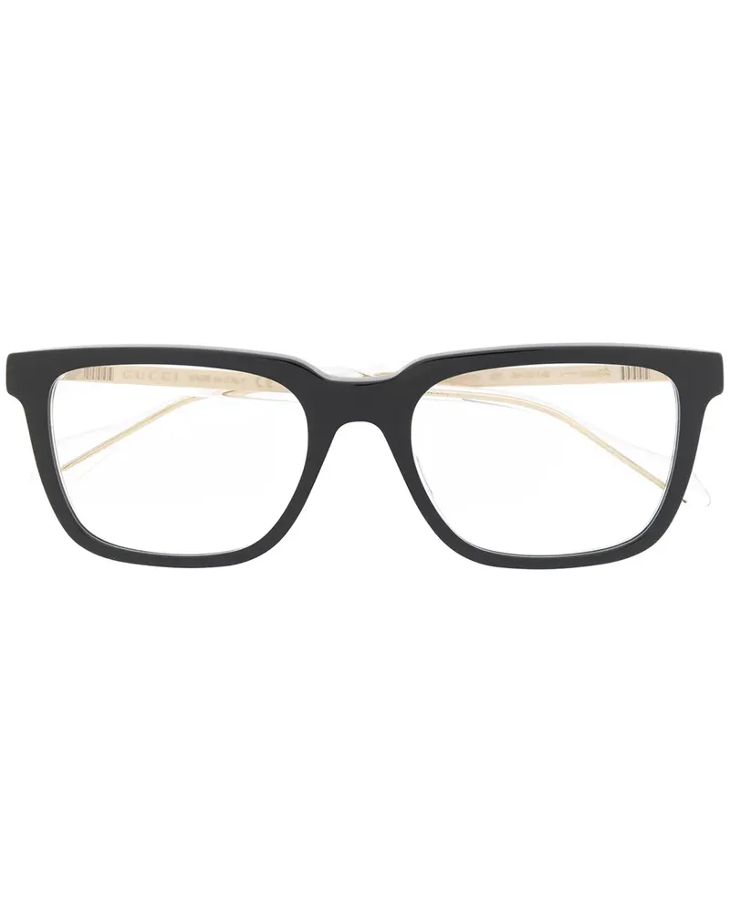 Gucci Eckige Brille - Schwarz Schwarz