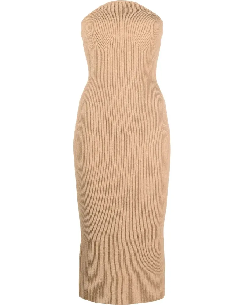 KHAITE Geripptes Midikleid - Nude Nude