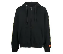 Kapuzenjacke mit Logo-Print - Schwarz