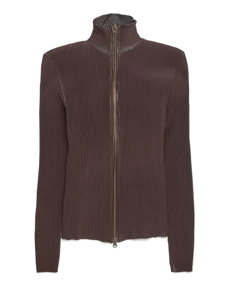 Isa Boulder Gerippter Cardigan mit Reißverschluss - Braun Braun