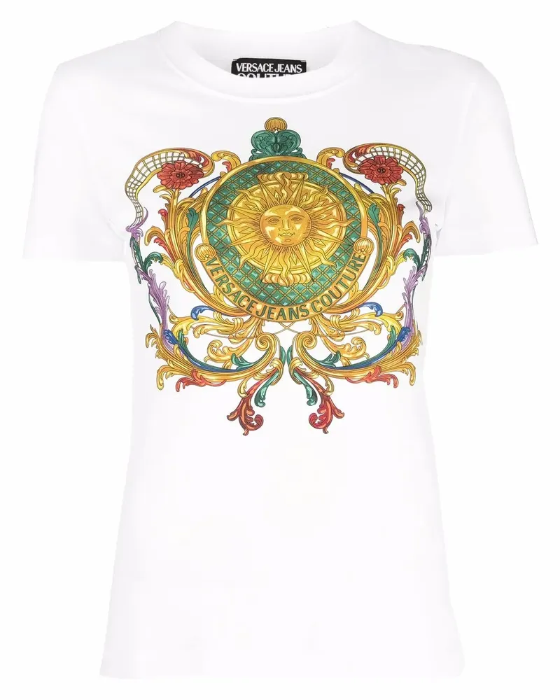 Versace Jeans T-Shirt mit Barock-Print - Weiß Weiß