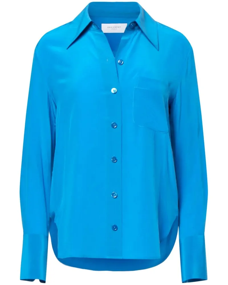 Equipment Quinne Seidenhemd - Blau Blau