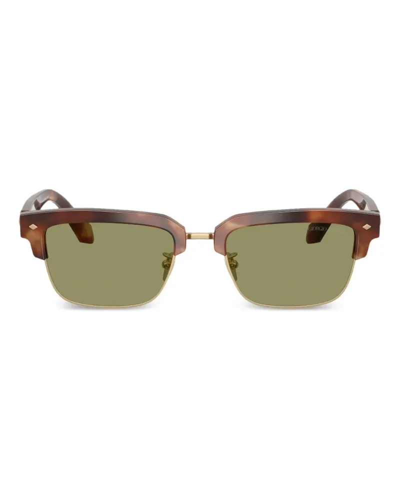 Giorgio Armani Sonnenbrille mit eckigem Gestell - Braun Braun