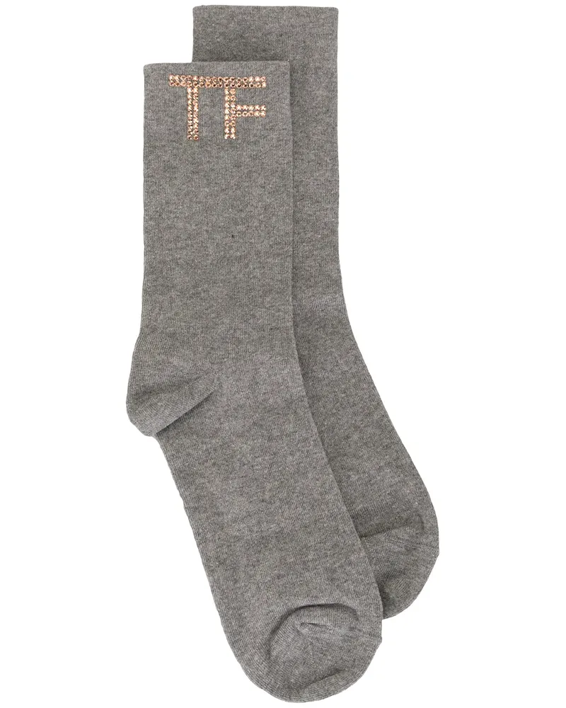 Tom Ford Socken mit Schmucksteinen - Grau Grau