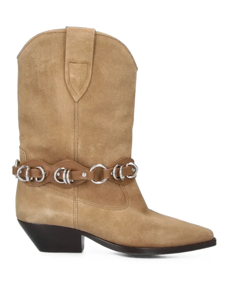 Isabel Marant Duerto Wildlederstiefel mit Harness-Detail - Nude Nude