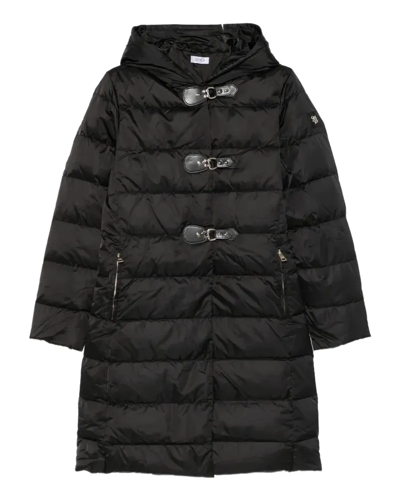 Liu Jo hooded buckle-fastening coat - Schwarz Schwarz