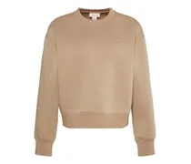 Sweatshirt mit Logo-Stickerei - Nude