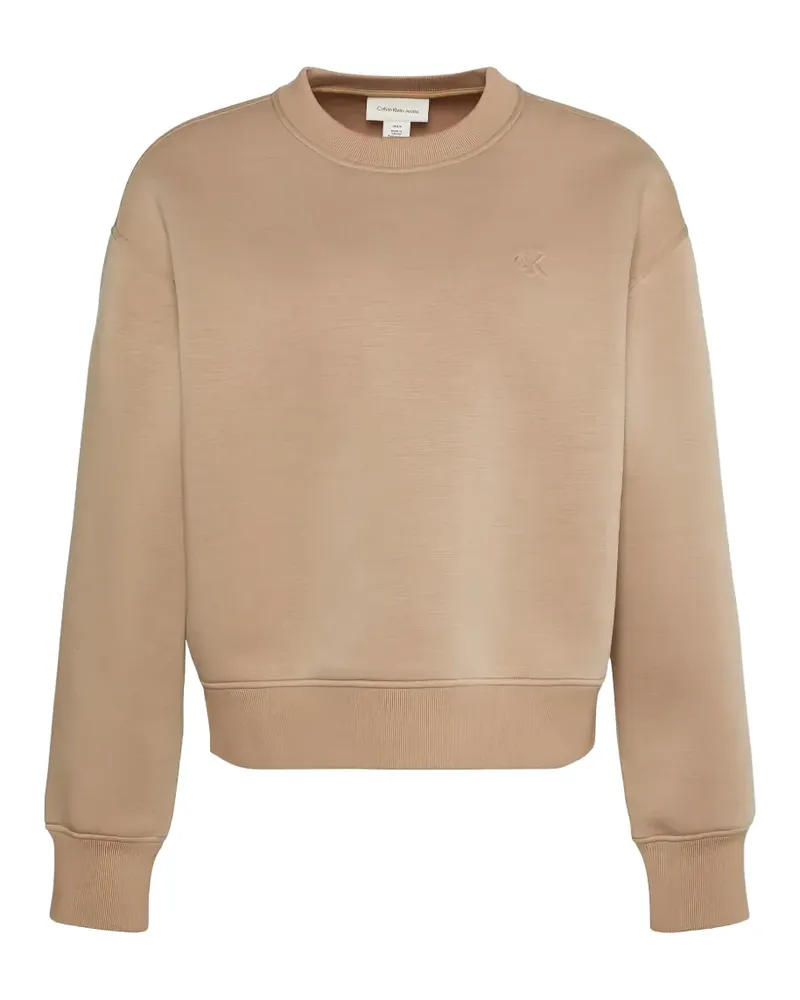 Calvin Klein logo-embroidered sweatshirt - Nude Nude