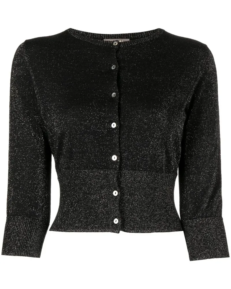 N.Peal Klassischer Cardigan - Schwarz Schwarz