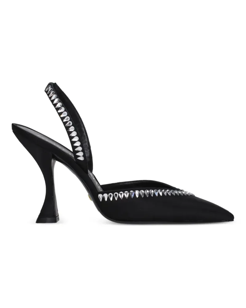 Stuart Weitzman rhinestone-embellished satin sandals - Schwarz Schwarz