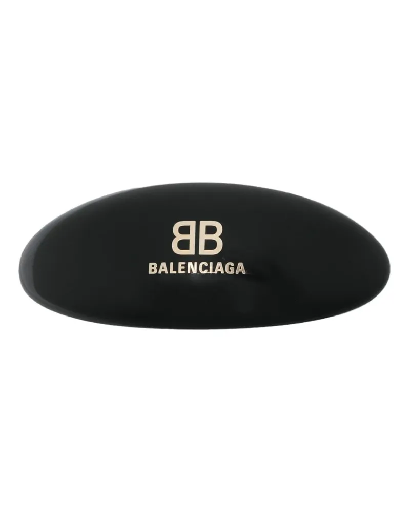 Balenciaga Haarspange mit Logo - Schwarz Schwarz