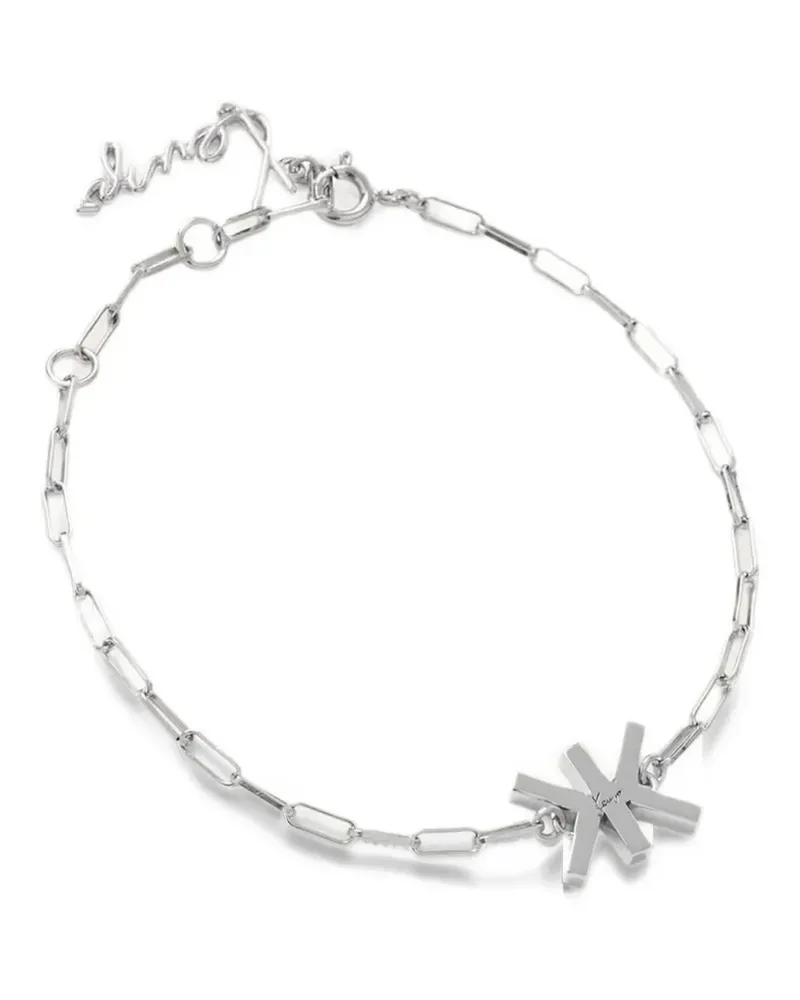 Kenzo logo-charm paperclip-link bracelet - Silber Silber