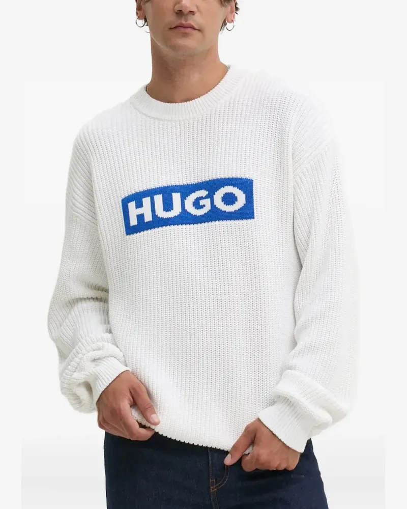 HUGO BOSS Pullover mit Logo - Weiß Weiß