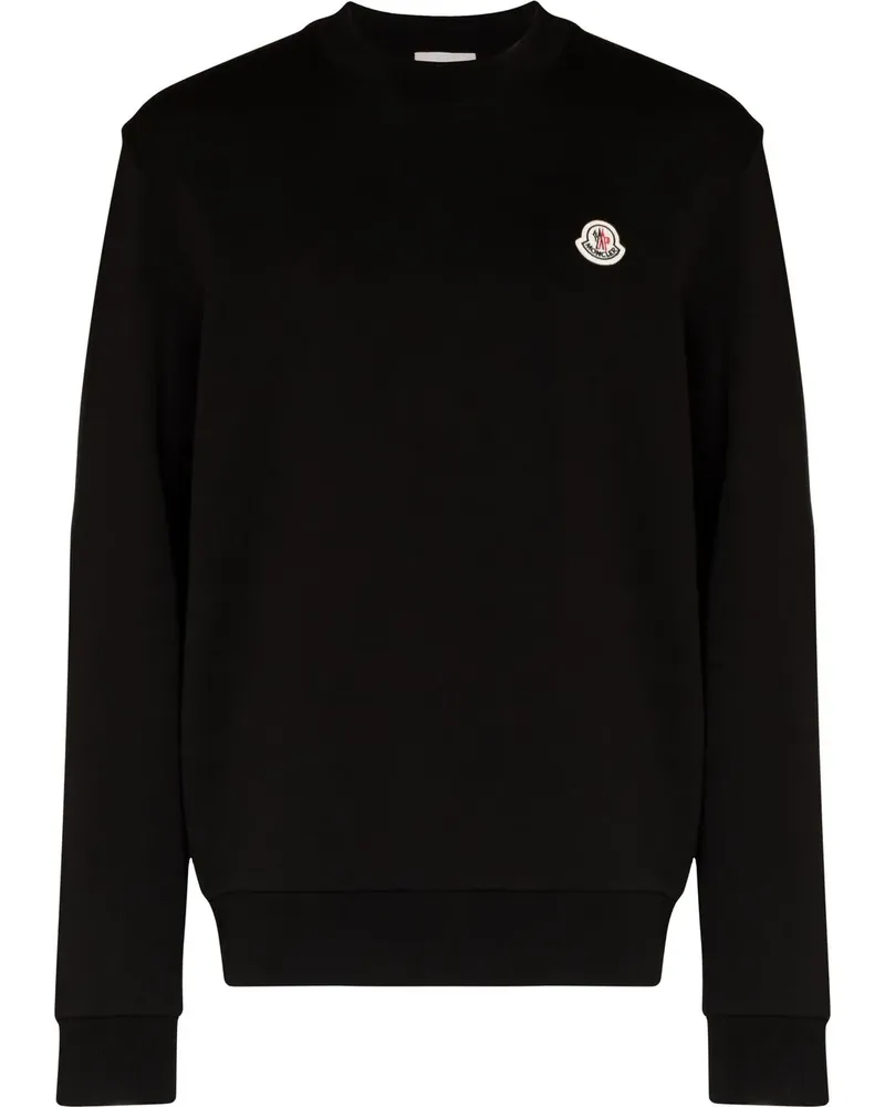 Moncler Sweatshirt mit Logo-Patch - Schwarz Schwarz