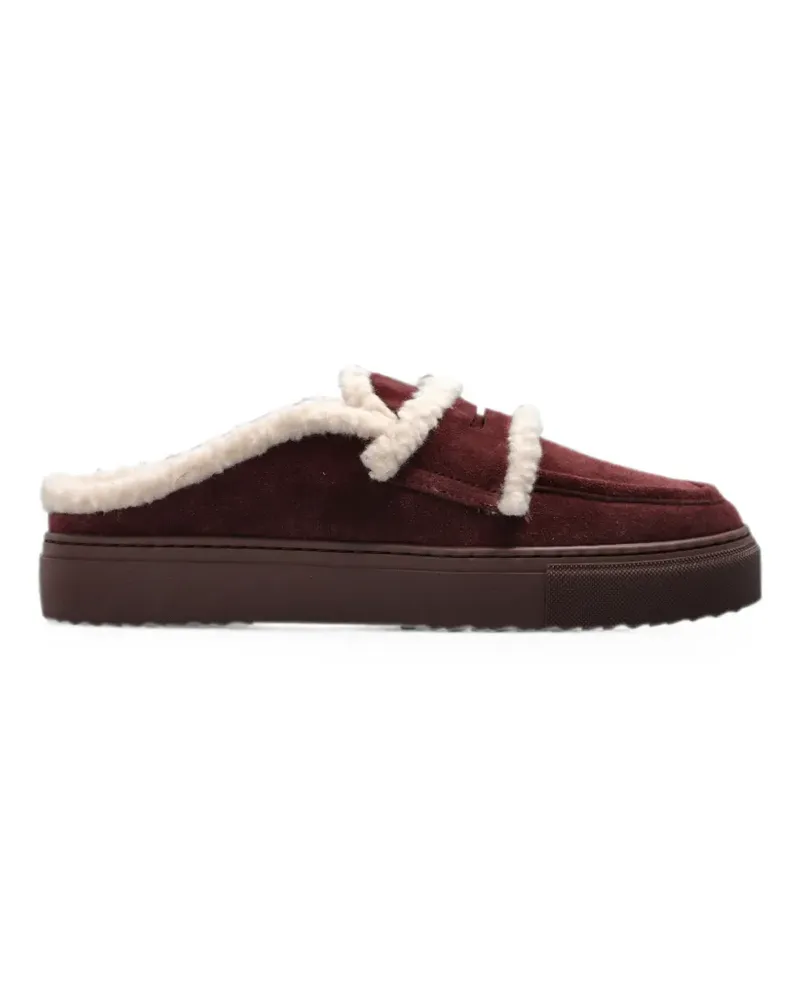 INUIKII shearling-trim leather mules - Rot Rot