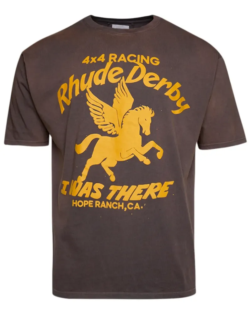 RHUDE Derby T-Shirt mit Logo-Print - Grau Grau