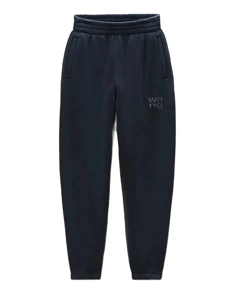 Alexander Wang Jogginghose aus gebürstetem Frottee mit Logo - Schwarz Schwarz