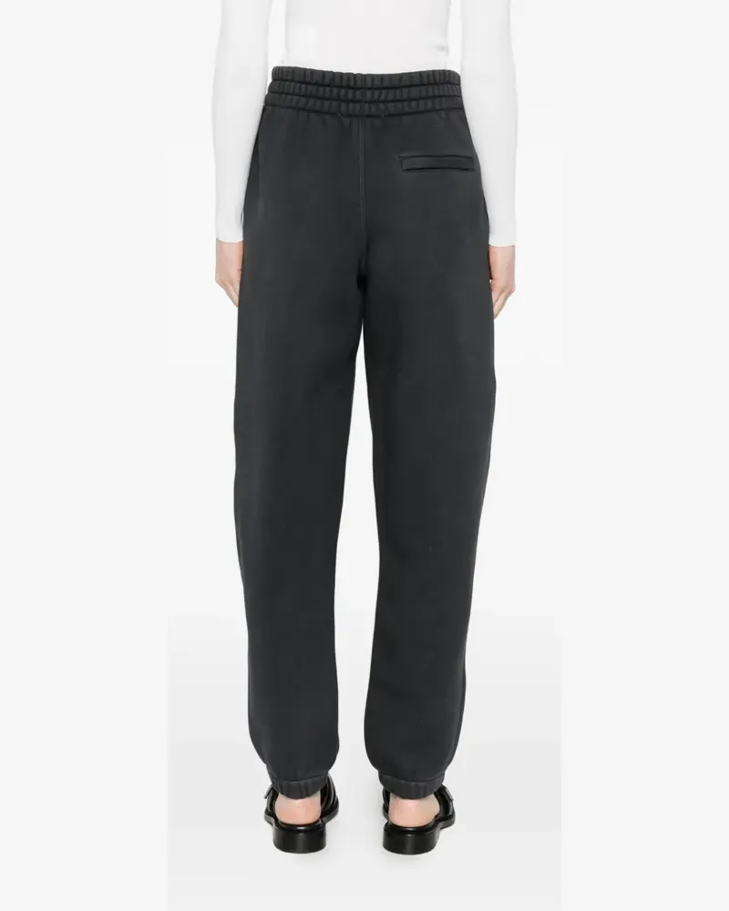 Alexander Wang Jogginghose aus gebürstetem Frottee mit Logo - Schwarz Schwarz