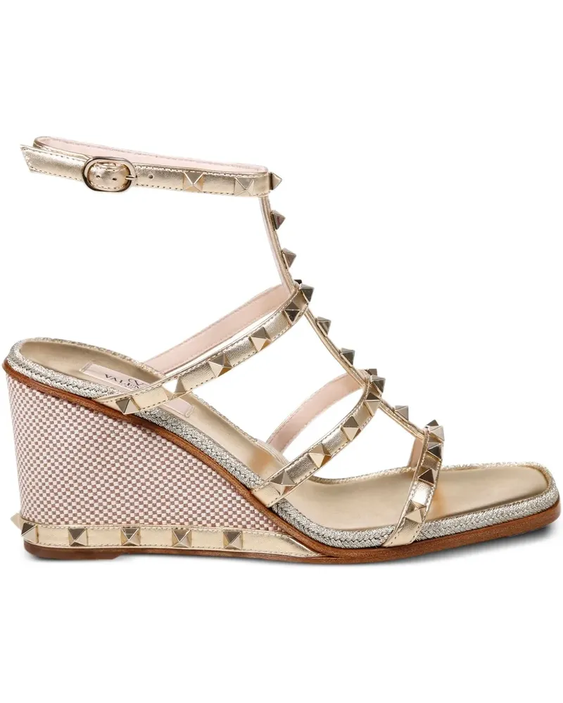 Valentino Garavani Wedge-Sandalen mit Nieten 80mm - Gold Gold