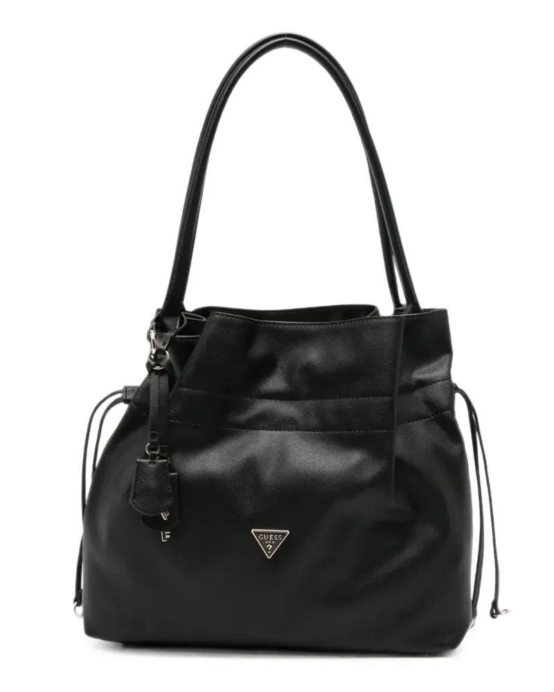 Guess Karima drawstring-fastening leather tote bag - Schwarz Schwarz