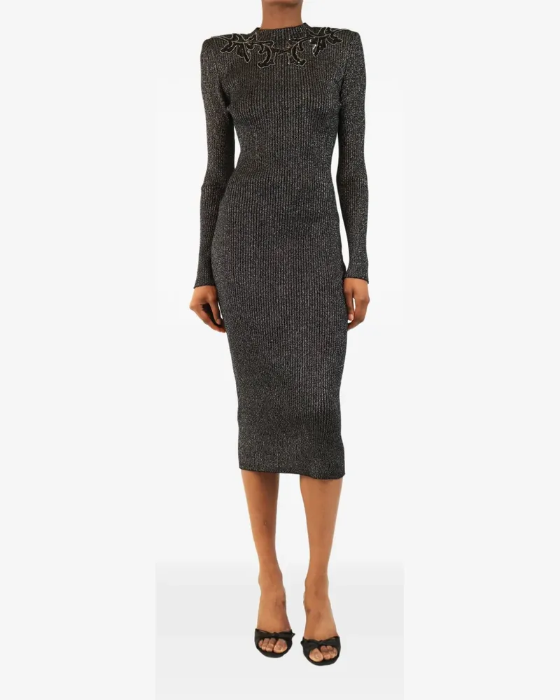 Christopher Kane embellished lurex-knit midi dress - Schwarz Schwarz
