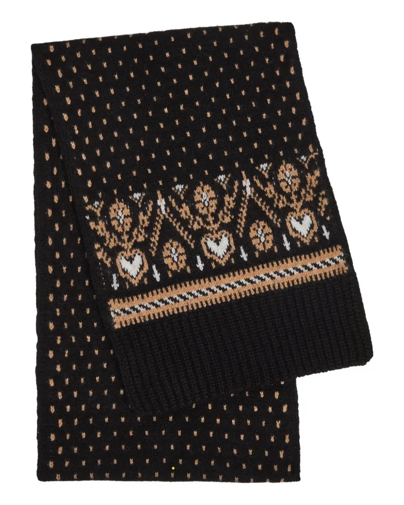 KHAITE Lucerne Schal mit Muster - Schwarz Schwarz