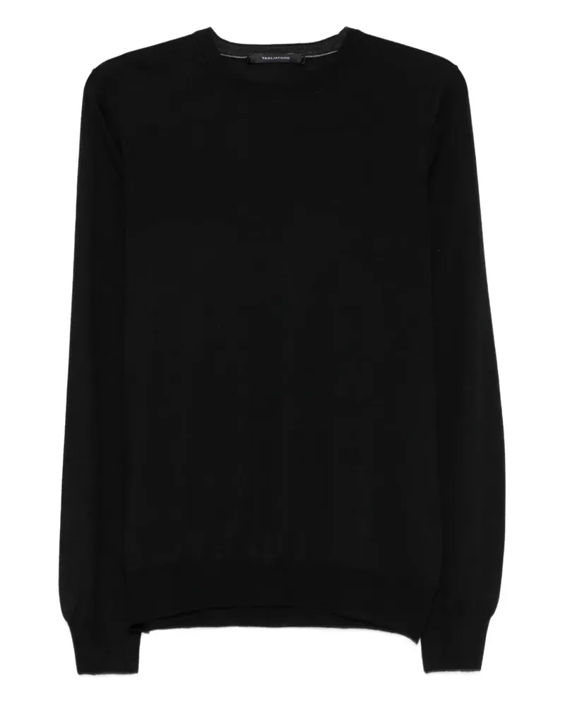 Tagliatore Fein gestrickter Pullover - Schwarz Schwarz