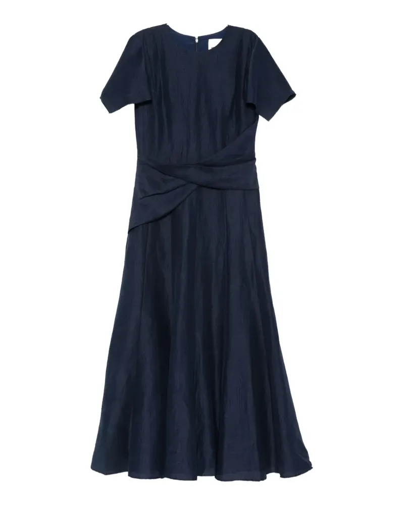 Roland Mouret pleated flutter-sleeve midi dress - Blau Blau