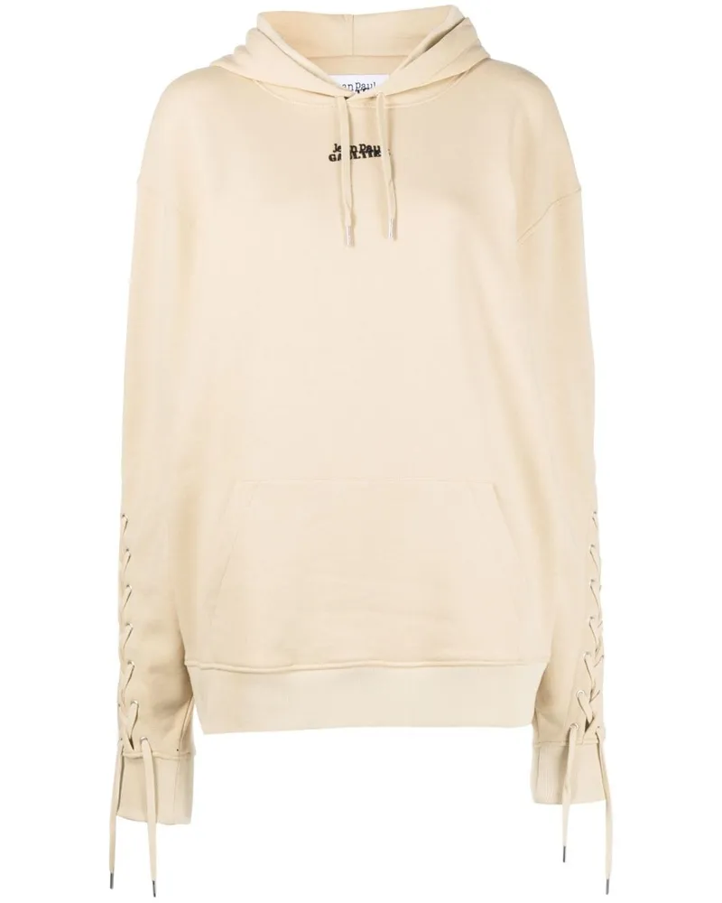 Jean Paul Gaultier Hoodie mit Schnürung Nude