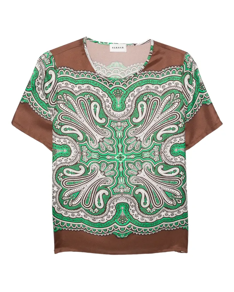 P.A.R.O.S.H. P.A.R.O H. Bluse mit Paisley-Print - Braun Braun