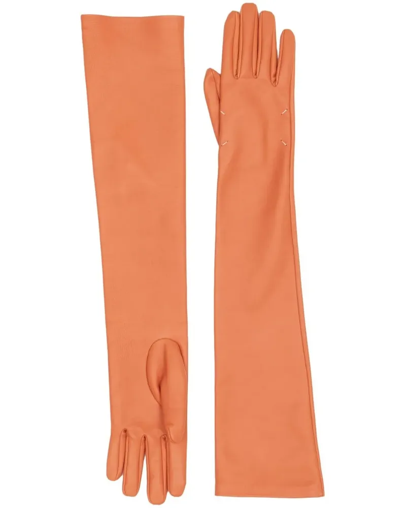 Maison Margiela Handschuhe aus Leder - Orange Orange