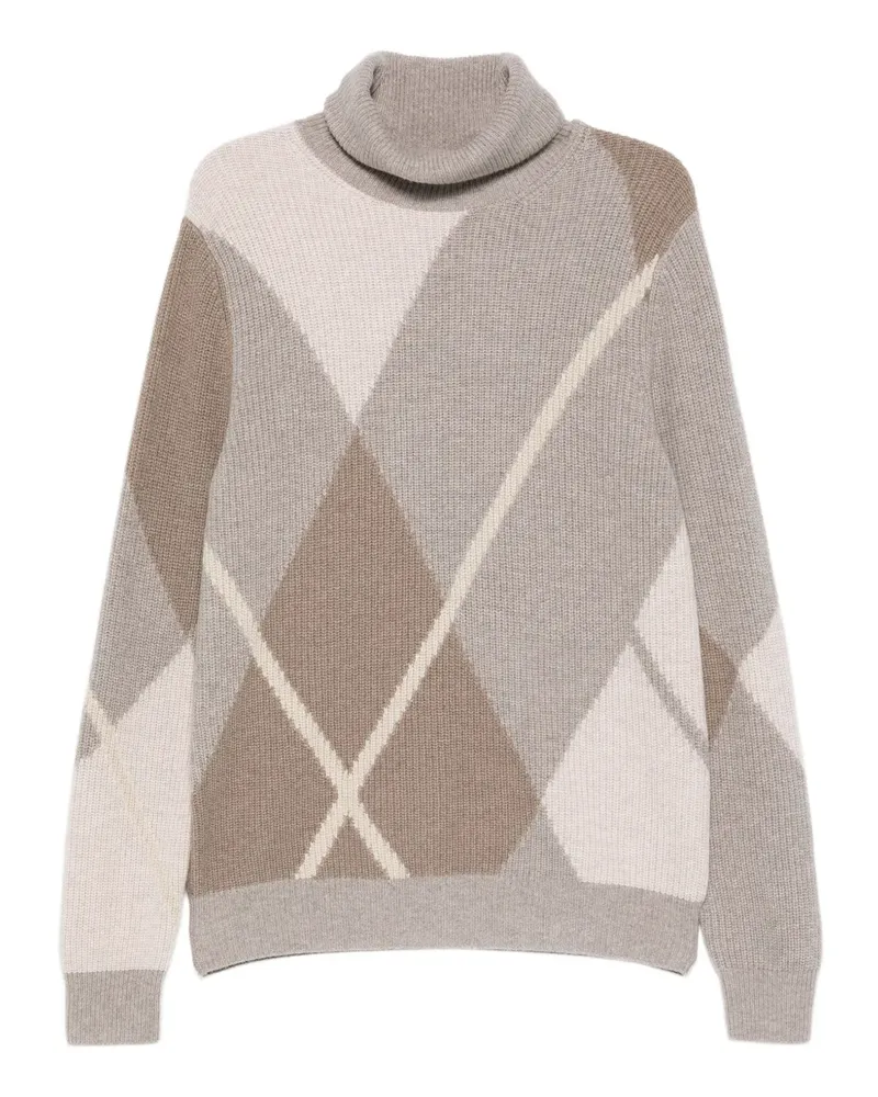 Eric Bompard Argyle Pullover mit Rautenmuster - Nude Nude