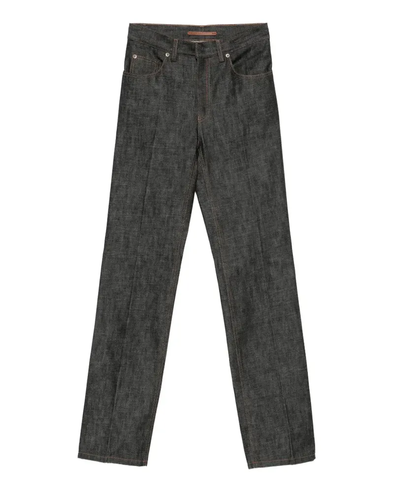 Petar Petrov Dark Frame contrast-stitch straight-leg jeans - Grau Grau