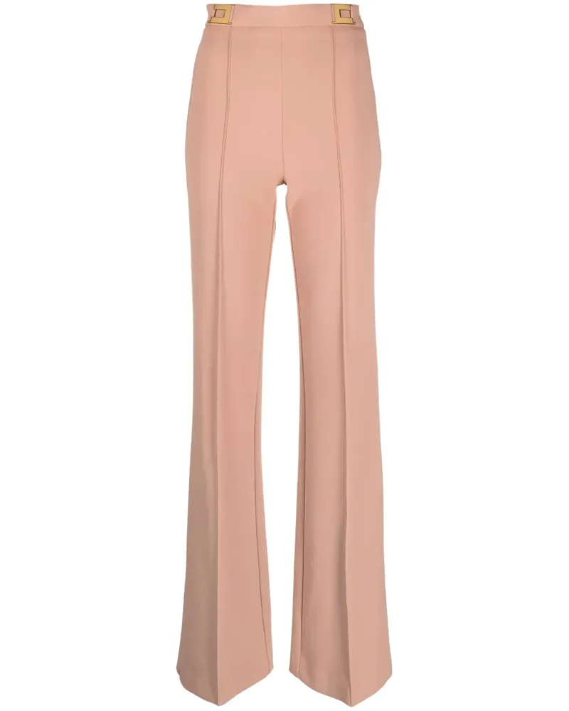 Elisabetta Franchi Schlaghose mit Logo-Schild - Rosa Rosa