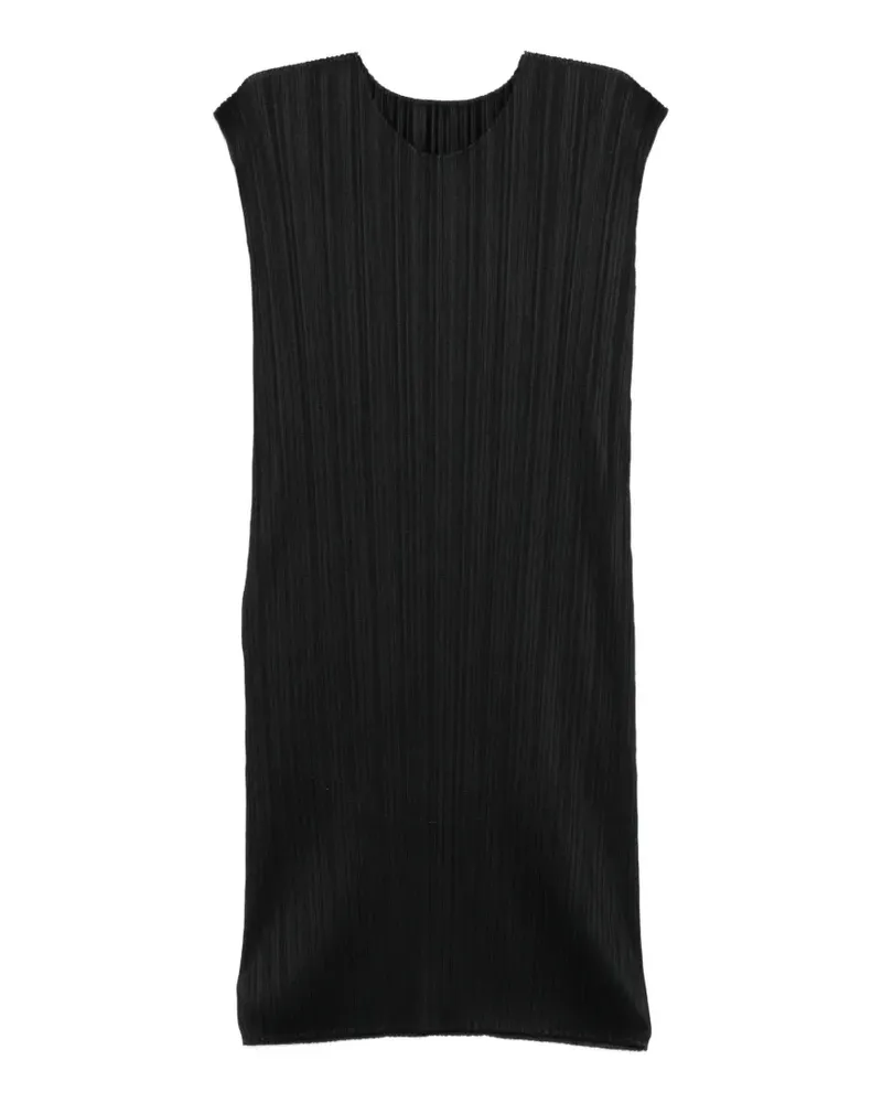 Issey Miyake Plissiertes Minikleid - Schwarz Schwarz