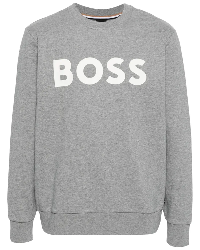 HUGO BOSS Meliertes Sweatshirt mit Logo-Applikation - Grau Grau