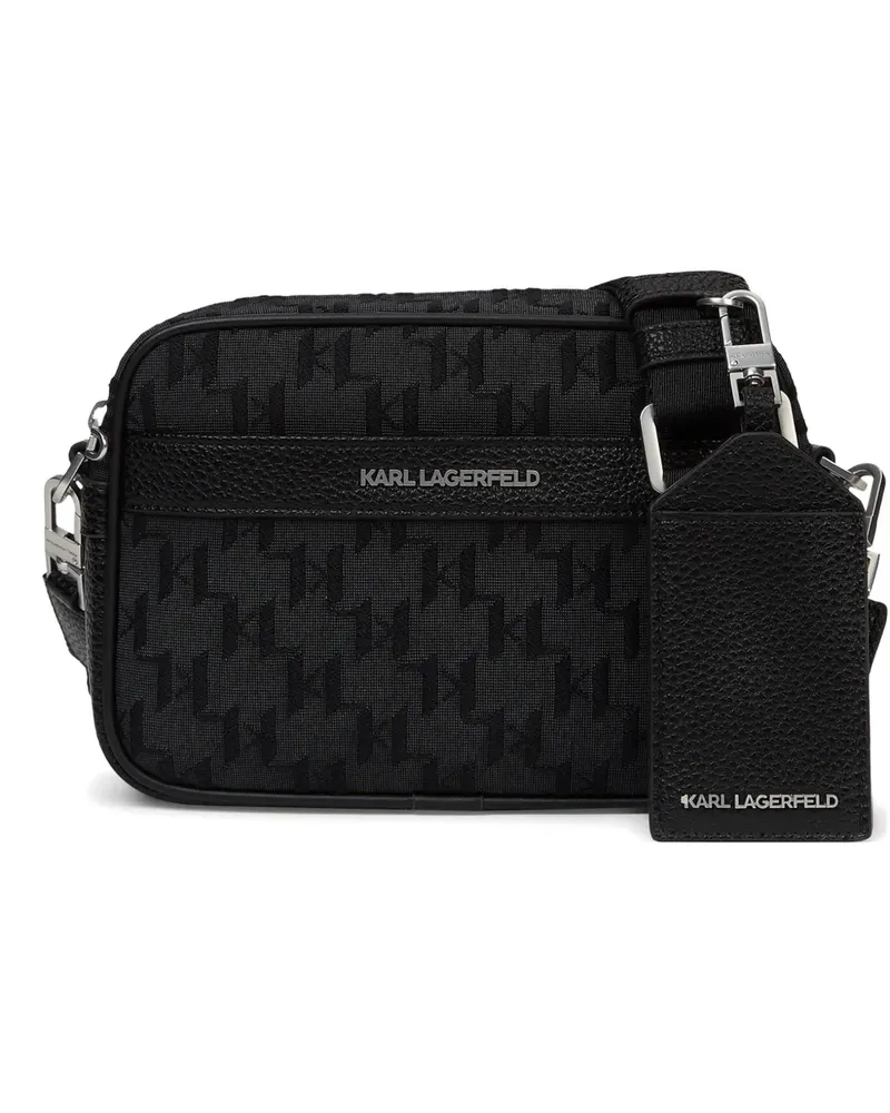 Karl Lagerfeld K/Monogram jacquard messenger bag - Schwarz Schwarz