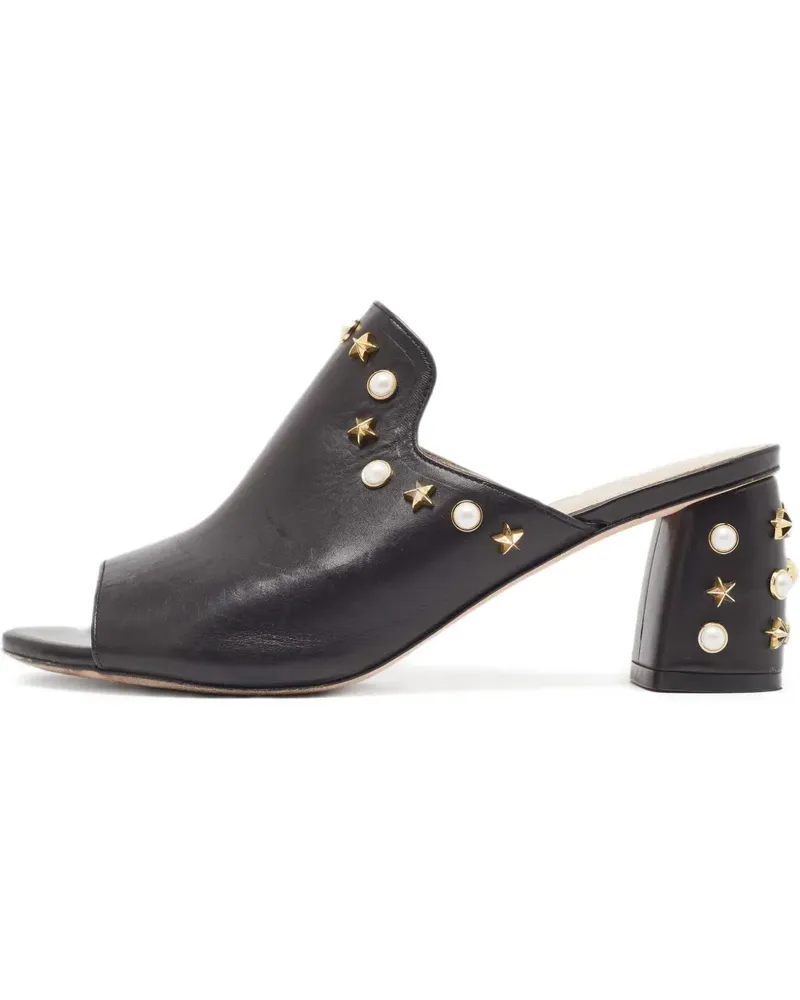 Stuart Weitzman Mules mit Perlen 60mm - Schwarz Schwarz