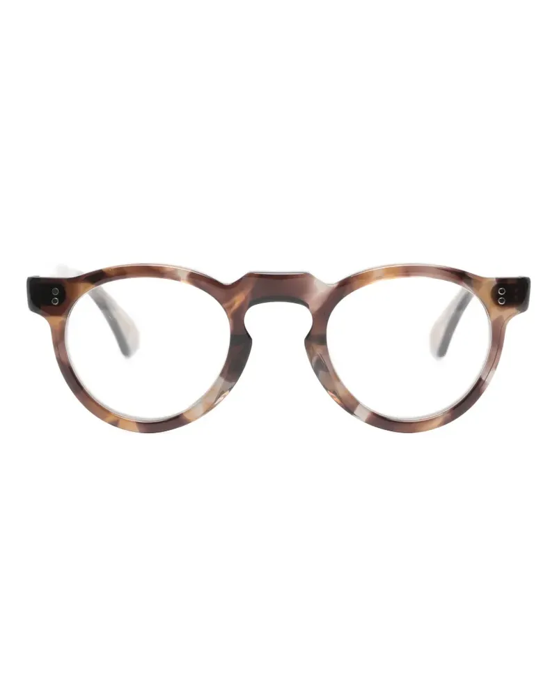 Lesca C Brille mit rundem Gestell - Braun Braun