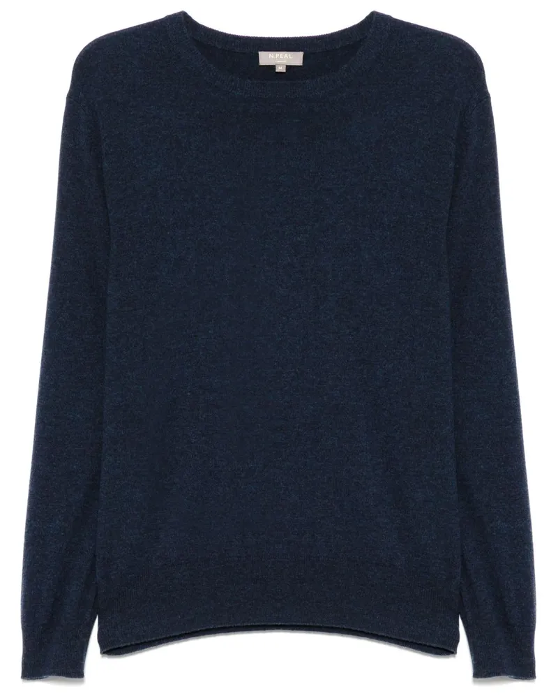 N.Peal Oxford Pullover mit rundem Ausschnitt - Blau Blau