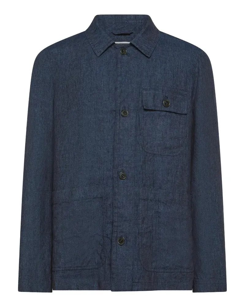 Seventy flap-pocket linen overshirt - Blau Blau