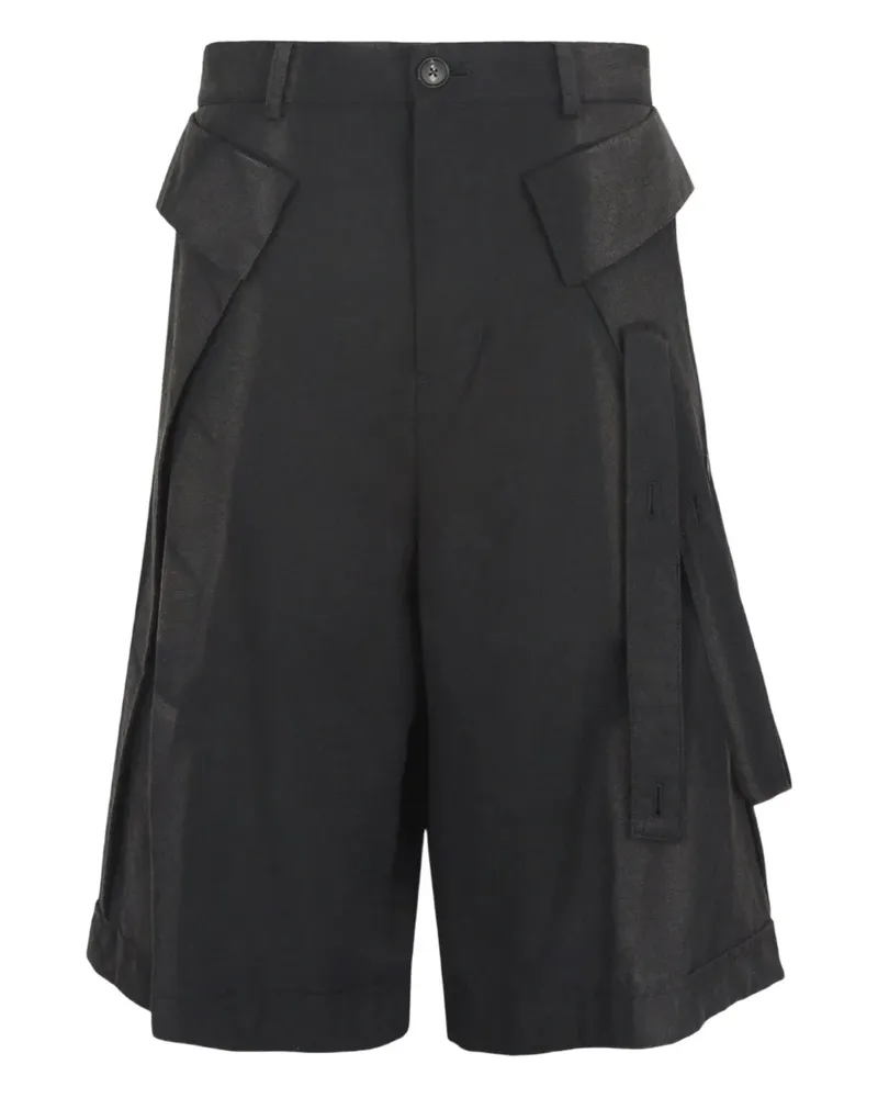 JiyongKim layered shorts - Schwarz Schwarz