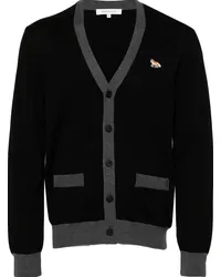 Kitsuné Cardigan mit Fuchs-Patch Schwarz