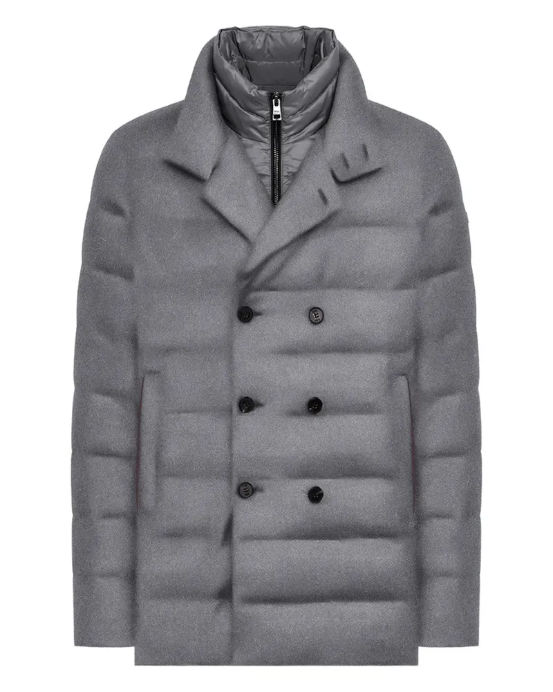 DUNO Grey double-breasted puffer jacket - Grau Grau