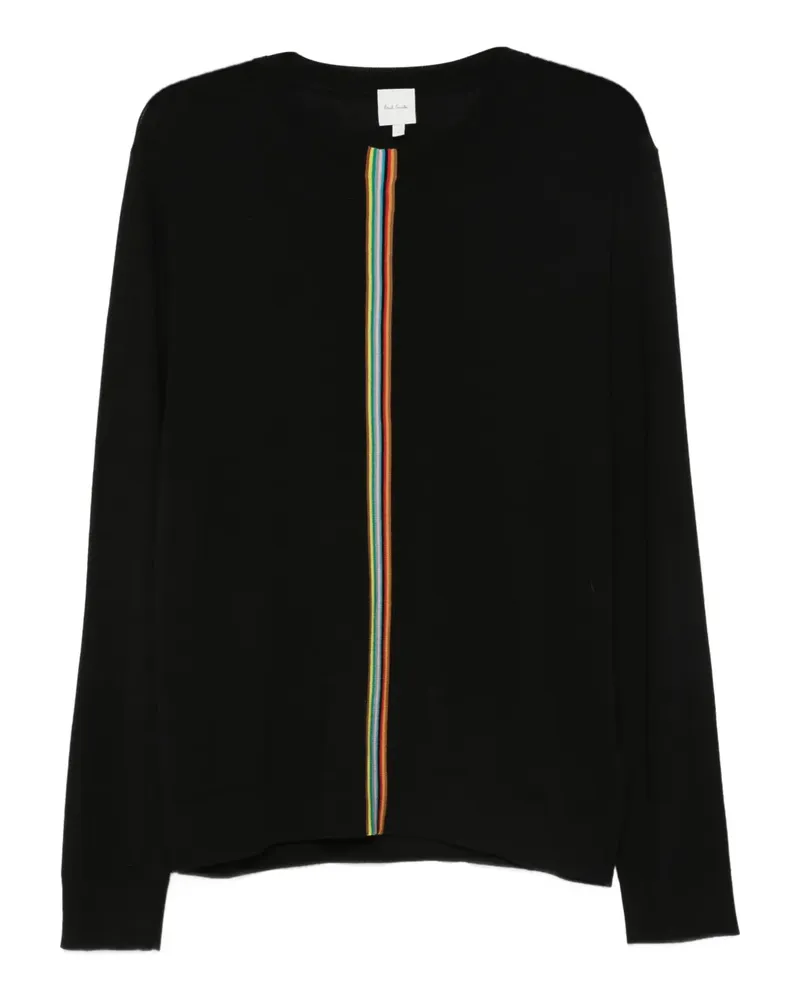 Paul Smith Wollpullover mit Regenbogenstreifen - Schwarz Schwarz